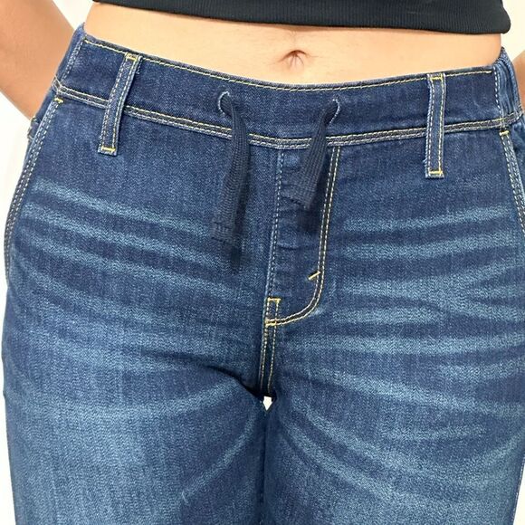 💚 A10 Denizen by Levi’s blue stretch  jeans with elastic waistband& drawstring - Picture 4 of 6